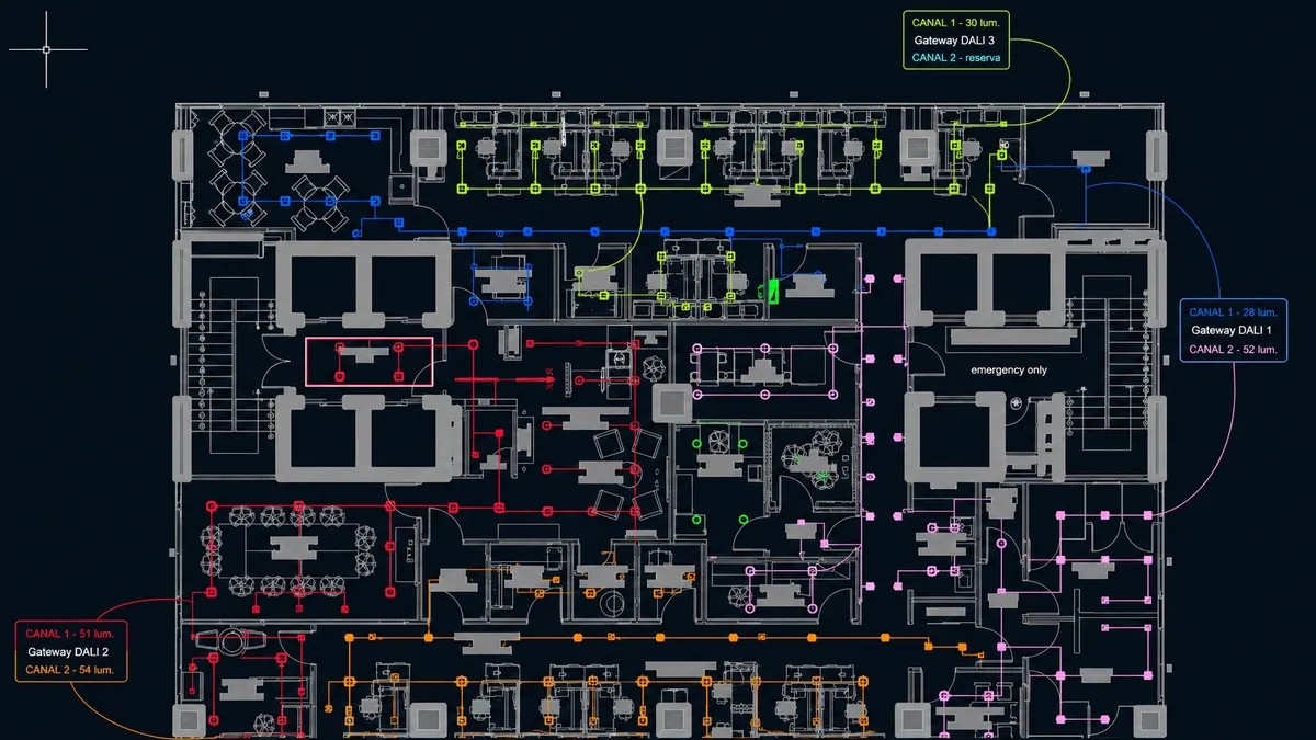 Plano CAD de diseño lumínico Witronix